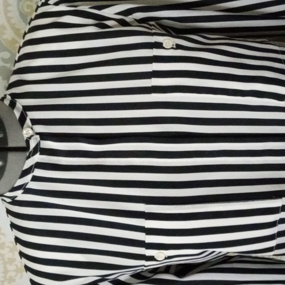 Vintage Russ Petites blue white stripes long sleeve light weight blouse small - Picture 4 of 7